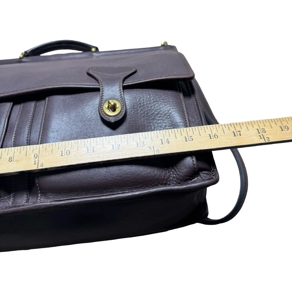 Jack Georges Vintage Brown Leather Executive Briefcase Messenger Satchel USA